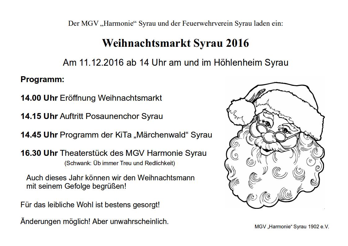 Weihnachtsmarkt Syrau 2016