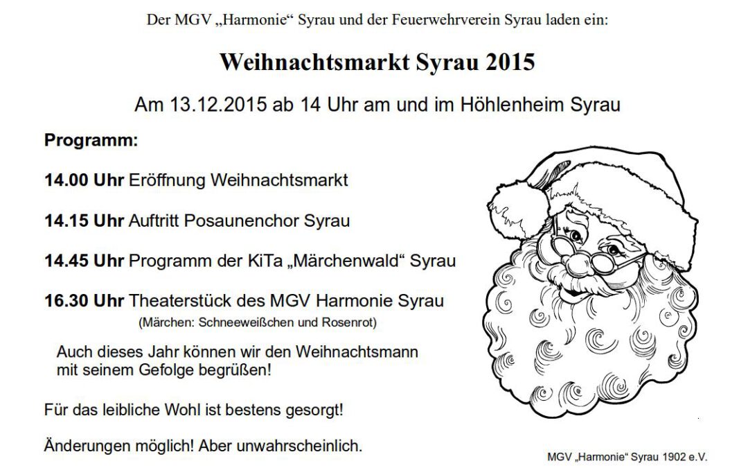 Weihnachtsmarkt Syrau 2015